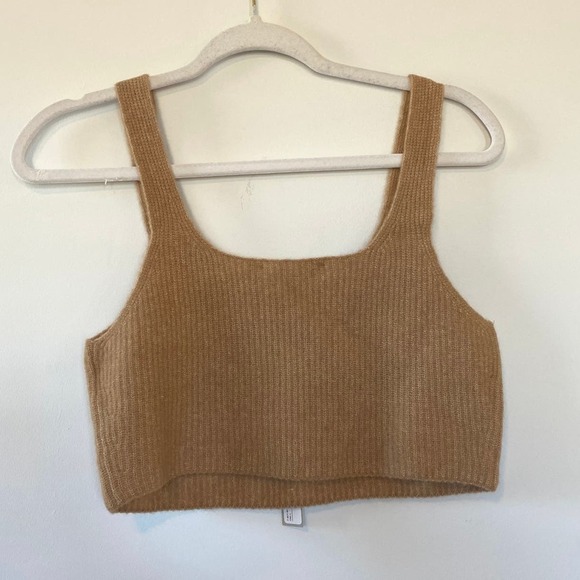 NWT Everlane The Cozy-Stretch Tank Wool In Camel Size L - Picture 6 of 7
